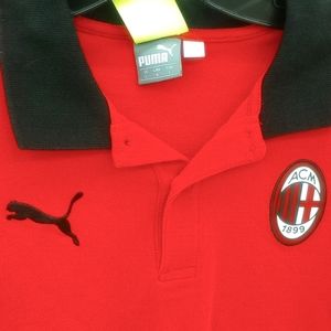 PUMA AC Milan 1899 Red Polo Shirt Size L EUC